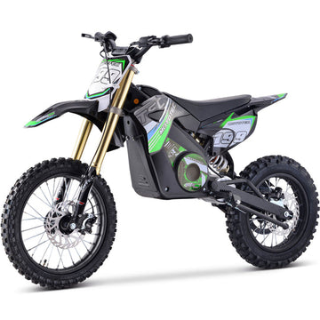 MotoTec Pro 48V/13Ah 1800W Off-Road Electric Dirt Bike Green