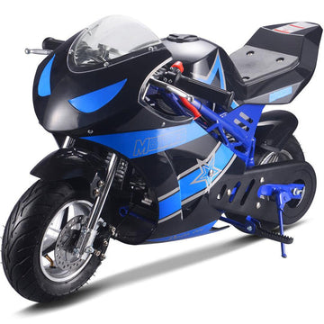 MotoTec Gas Pocket Bike GT 49cc 2-stroke Blue