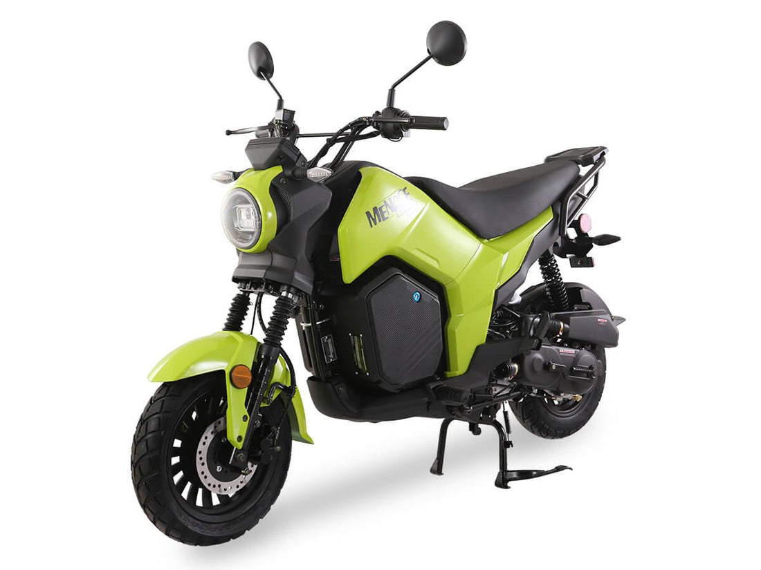 Ice Bear Menace 50 (PMZ50-Z1) Motorcycle, 50cc GY50 Engine, Digital Speedometer, yuanxing Tires, Single Rear Absorber, LED Lights, 12″/10″ Wheels, Electric start