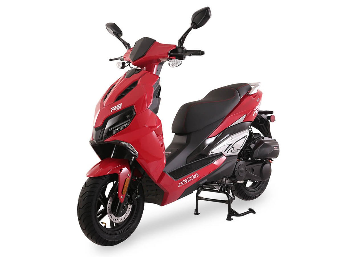 Ice Bear Ascend R9 (PMZ200-R9) 200 EFI Scooter, 200cc GY6 Engine, Digital speedometer, LED lights, USB Port, 12″ wheels, Electric start