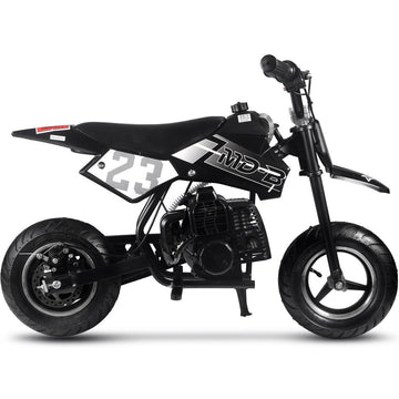 MotoTec Supermoto 50cc 2-Stroke Kids Gas Dirt Bike Black