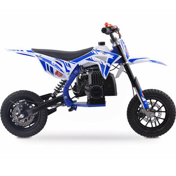 MotoTec Big Alien 50cc 2-Stroke Kids Gas Dirt Bike Blue