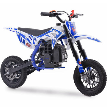 MotoTec Big Alien 50cc 2-Stroke Kids Gas Dirt Bike Blue