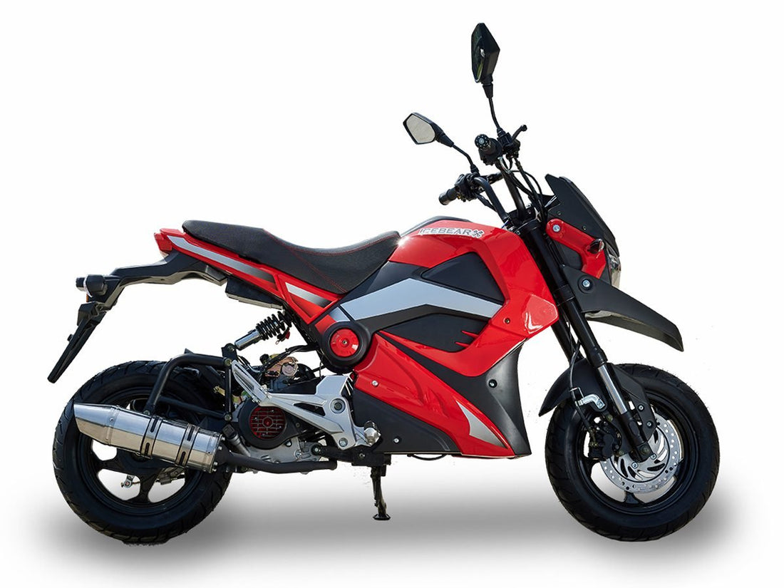 Icebear EVADER (PMZ50-M5) 50cc Motorcycle With 12” Alloy Wheels, LED Tail Light, Front Disc & Rear Drum Brakes