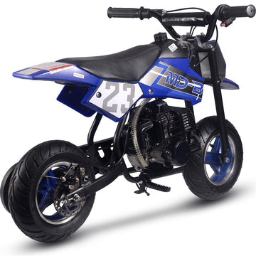 MotoTec Supermoto 50cc 2-Stroke Kids Gas Dirt Bike blue