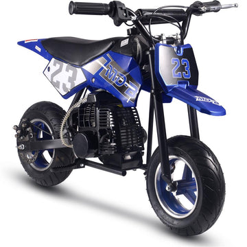 MotoTec Supermoto 50cc 2-Stroke Kids Gas Dirt Bike blue