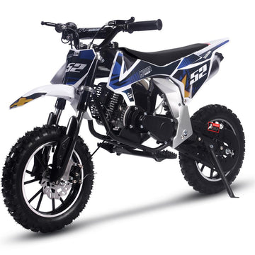 MotoTec Warrior 52cc 2-Stroke Kids Gas Dirt Bike Blue