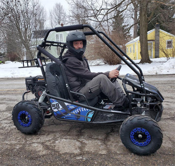 MotoTec Mud XL 212cc 2 Seat Go-Kart Full Suspension Blue