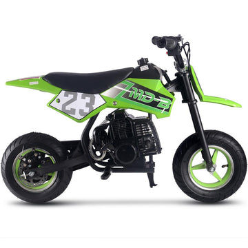 MotoTec Supermoto 50cc 2-Stroke Kids Gas Dirt Bike Green