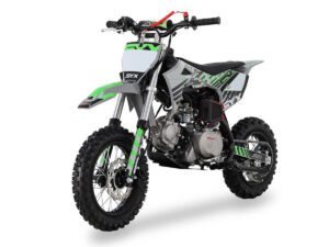 Ice Bear PAD90-V2 90cc Dirt Bike, Semi-Automatic 4-Speed Transmission, 4-Stroke, Air-Cooled Engine, Electric & Kick Start System, Disc Brakes,  27″ Seat Height